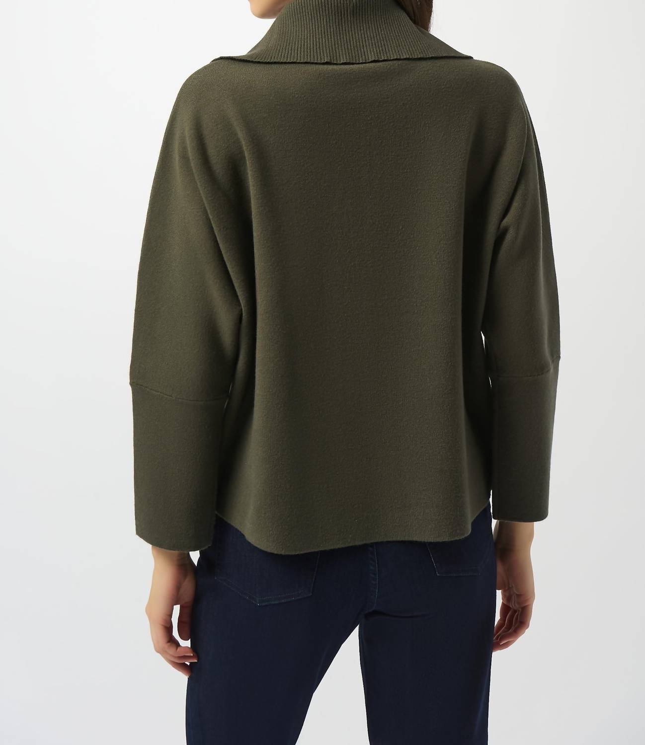 Joseph Ribkoff - Sweater Knit Boxy Pullover With Zipped Collar