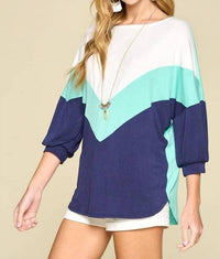 Emerald Collection - Color Block Jersey Tunic Top