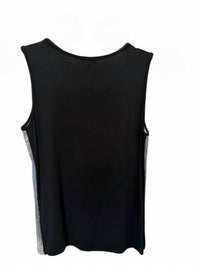 600 West Women Dip-Dye Sequin Knit Back Tank Top in silver blue black - women's tank top - detail view