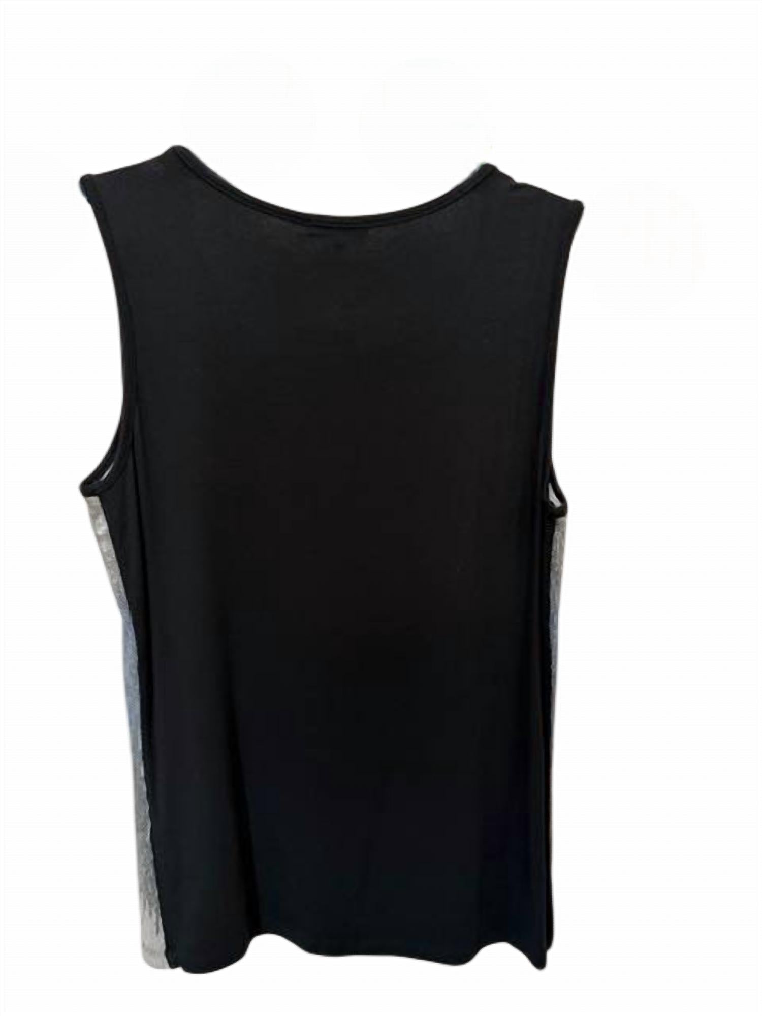 600 West Women Dip-Dye Sequin Knit Back Tank Top in silver blue black - women's tank top - detail view