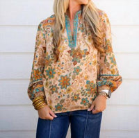 Current Air - Paisley Border Printed Top