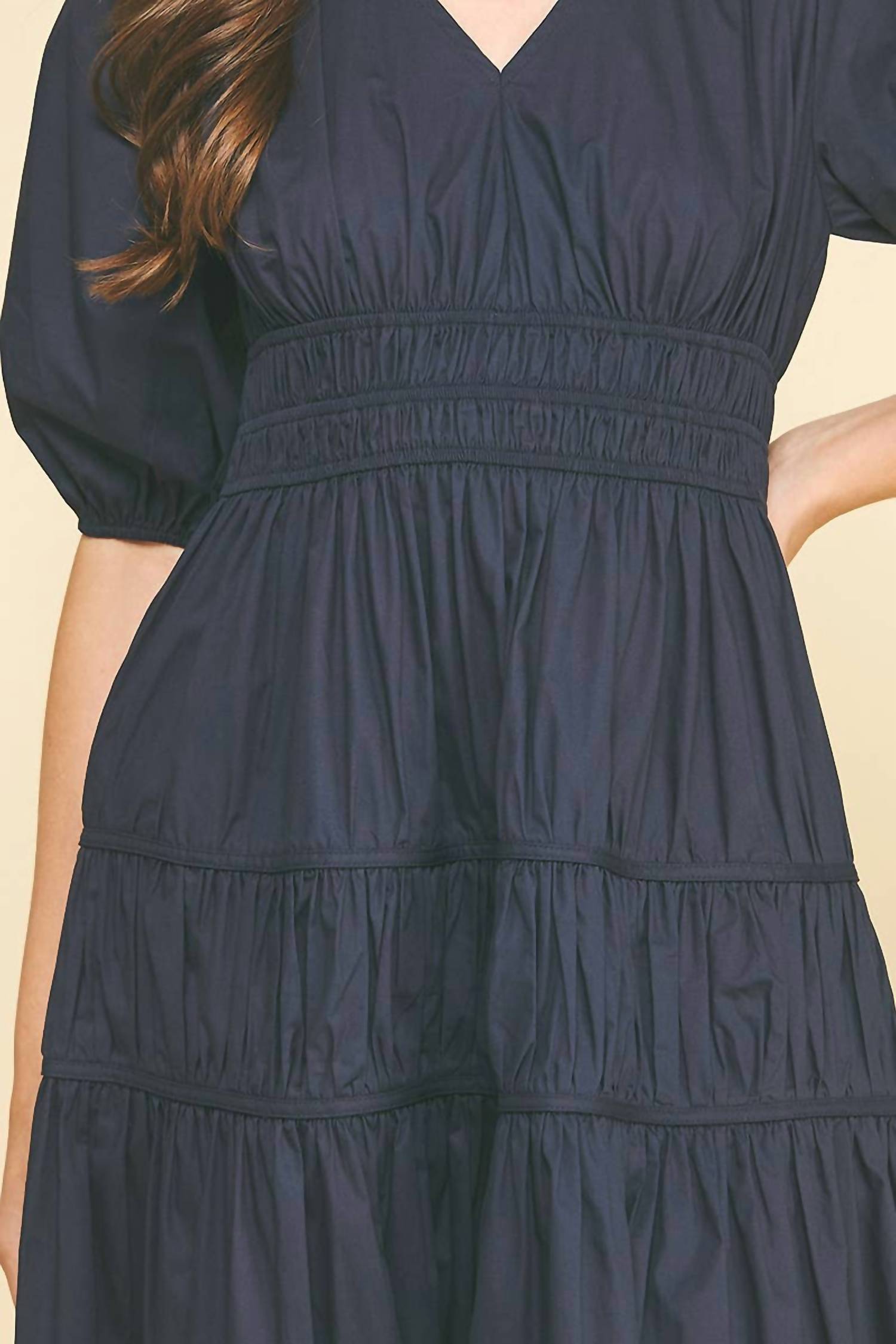 PINCH Smocking Detail Maxi Dress in ink - women's dress - view 6