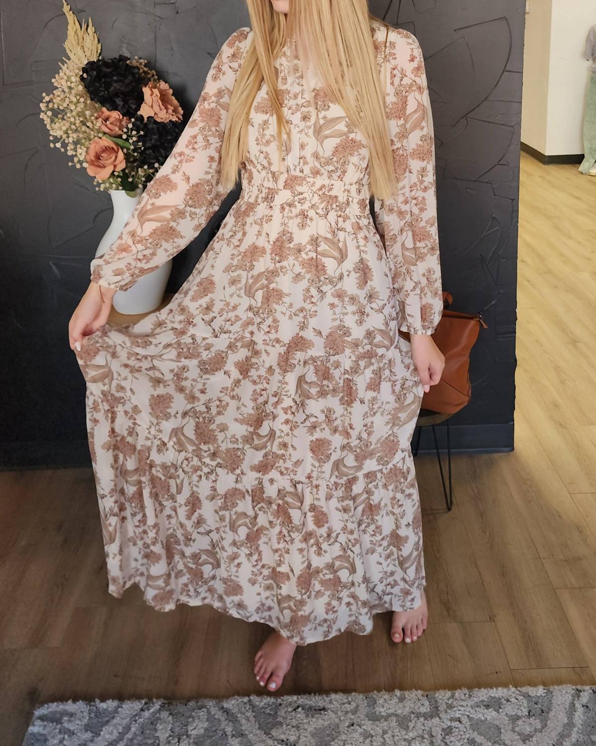 She + Sky - Floral Tiered Maxi Dress
