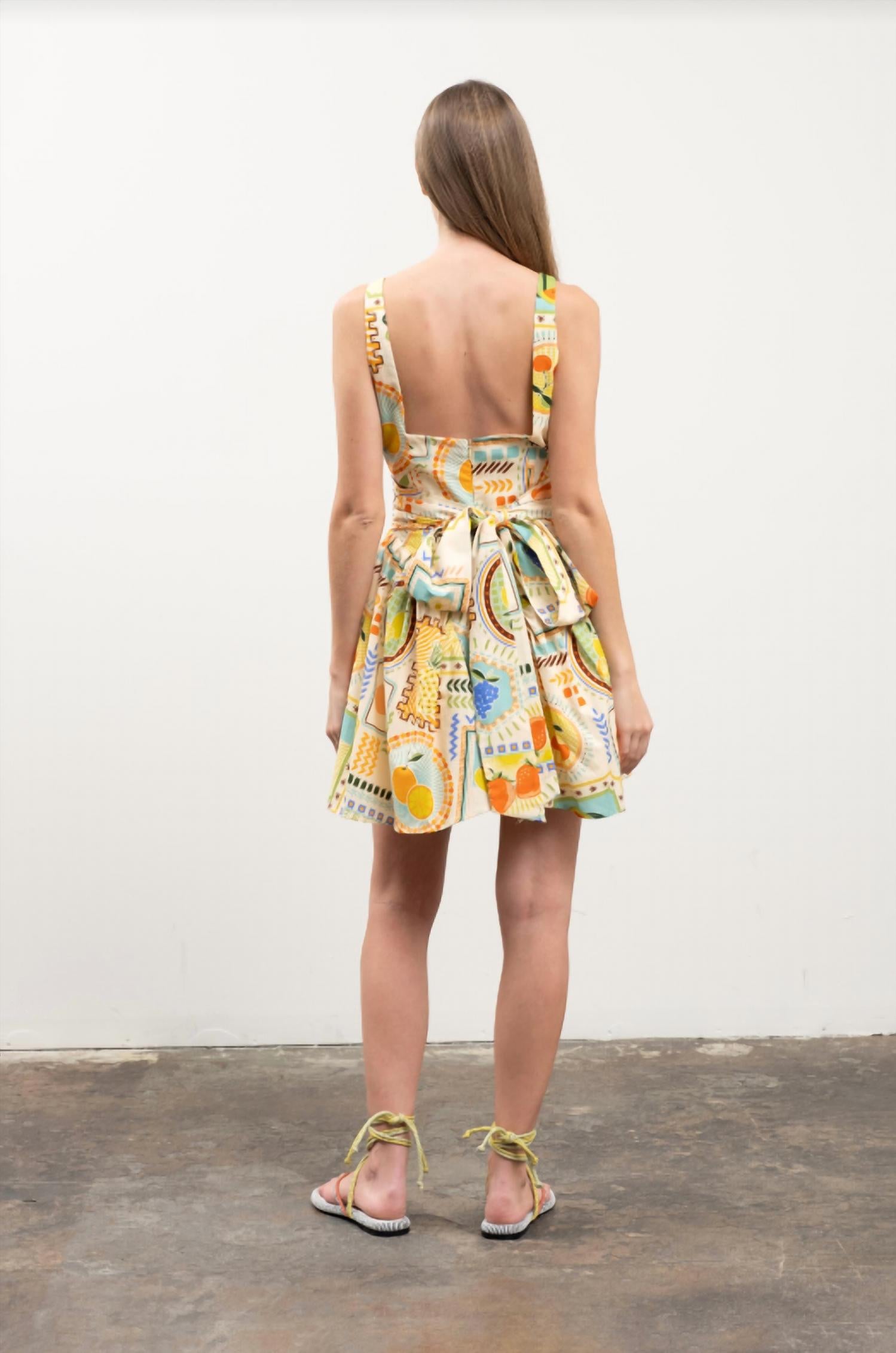 Moon River - Honey Fruit Print Mini Dress