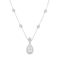 Diana M Jewels - Women's Pear & Round Lab-Grown Diamond Pendant Necklace (12.00 Ct) - Luxe