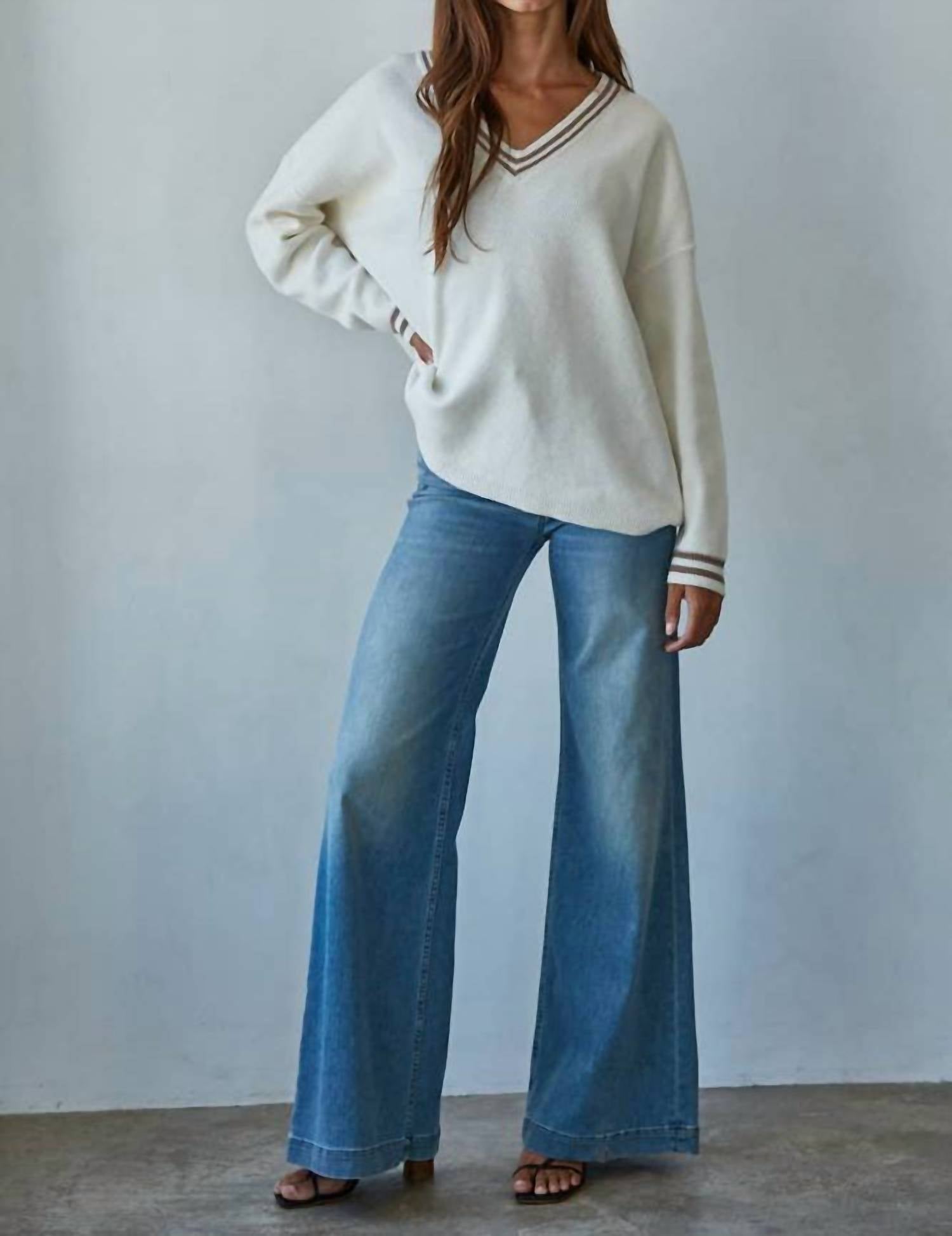 By Together - Weslie Deep V-neck Sweater