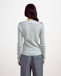 WE-AR4 Downtown Knit Sweater in ice grey - women's sweater - detail view