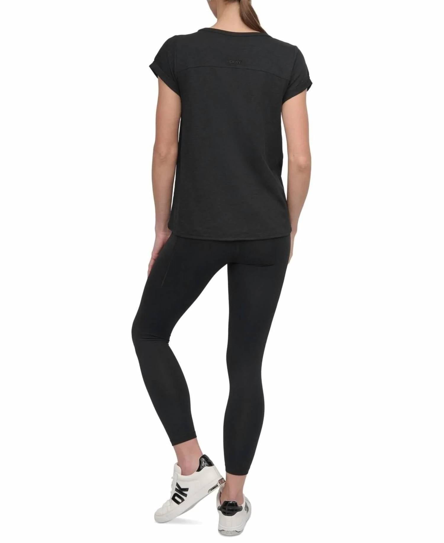 Dkny - V-inset Roll-sleeve T-shirt