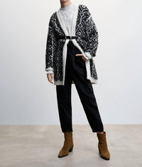 Mango - Printed Cardigan With Reverse Stitching