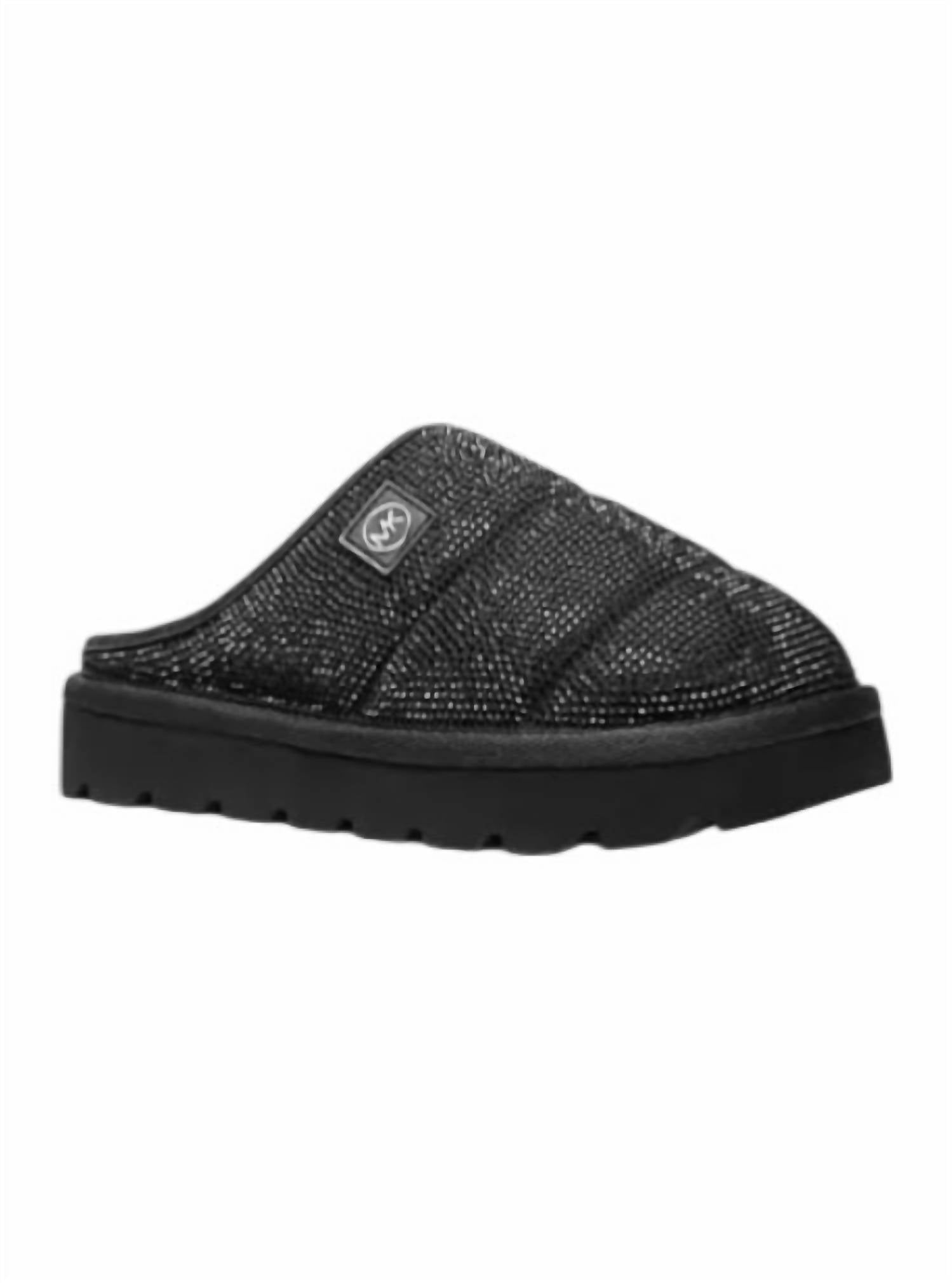 MICHAEL KORS Women's Winnie Crystal Embellished Slipper in black - women's shoe
