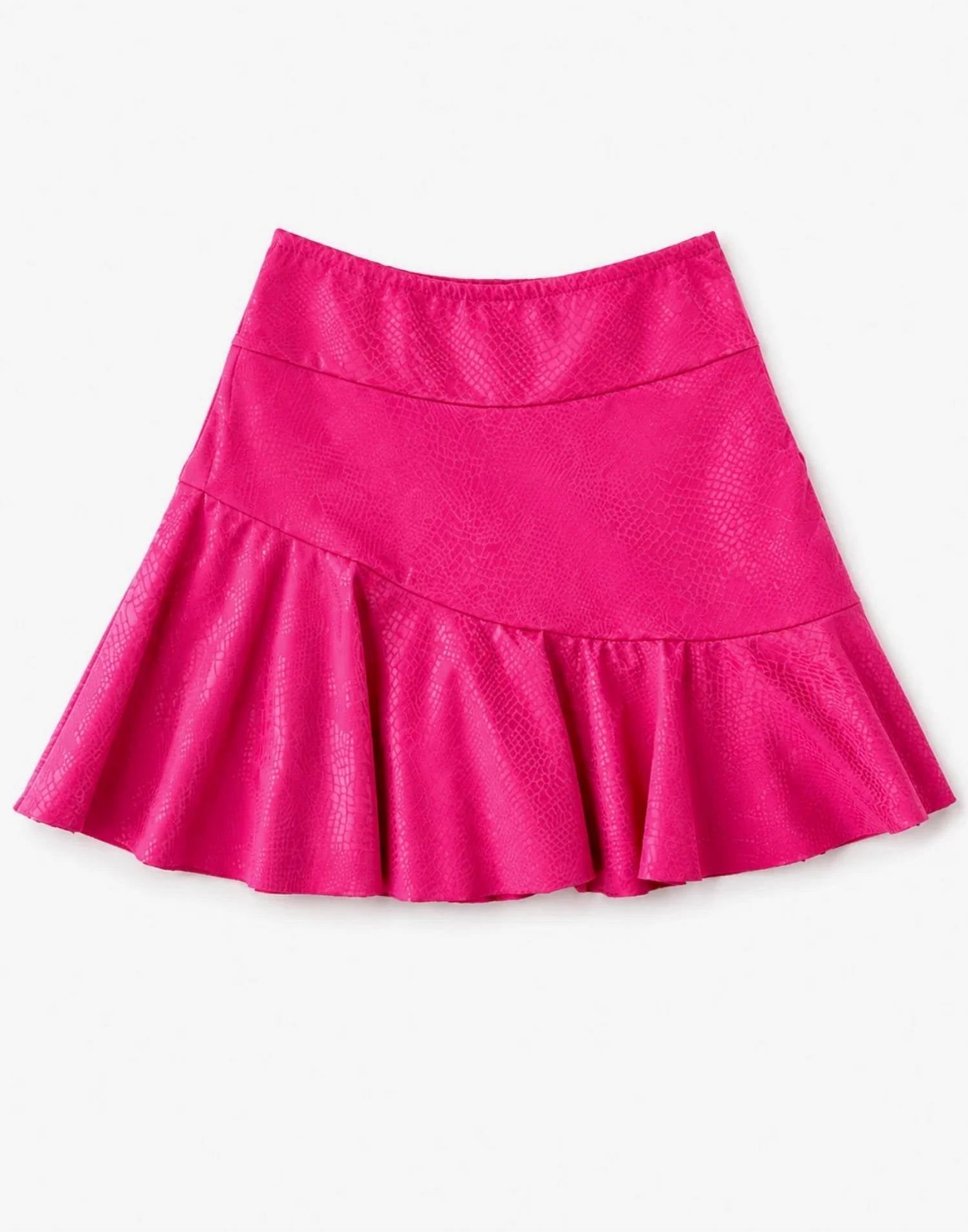 Cheryl Creations - Girls Faux Leather Layered Skirt