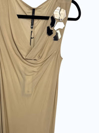 Pier Antonio Gaspari Women's Fluid Dress in beige - women's dress - detail view