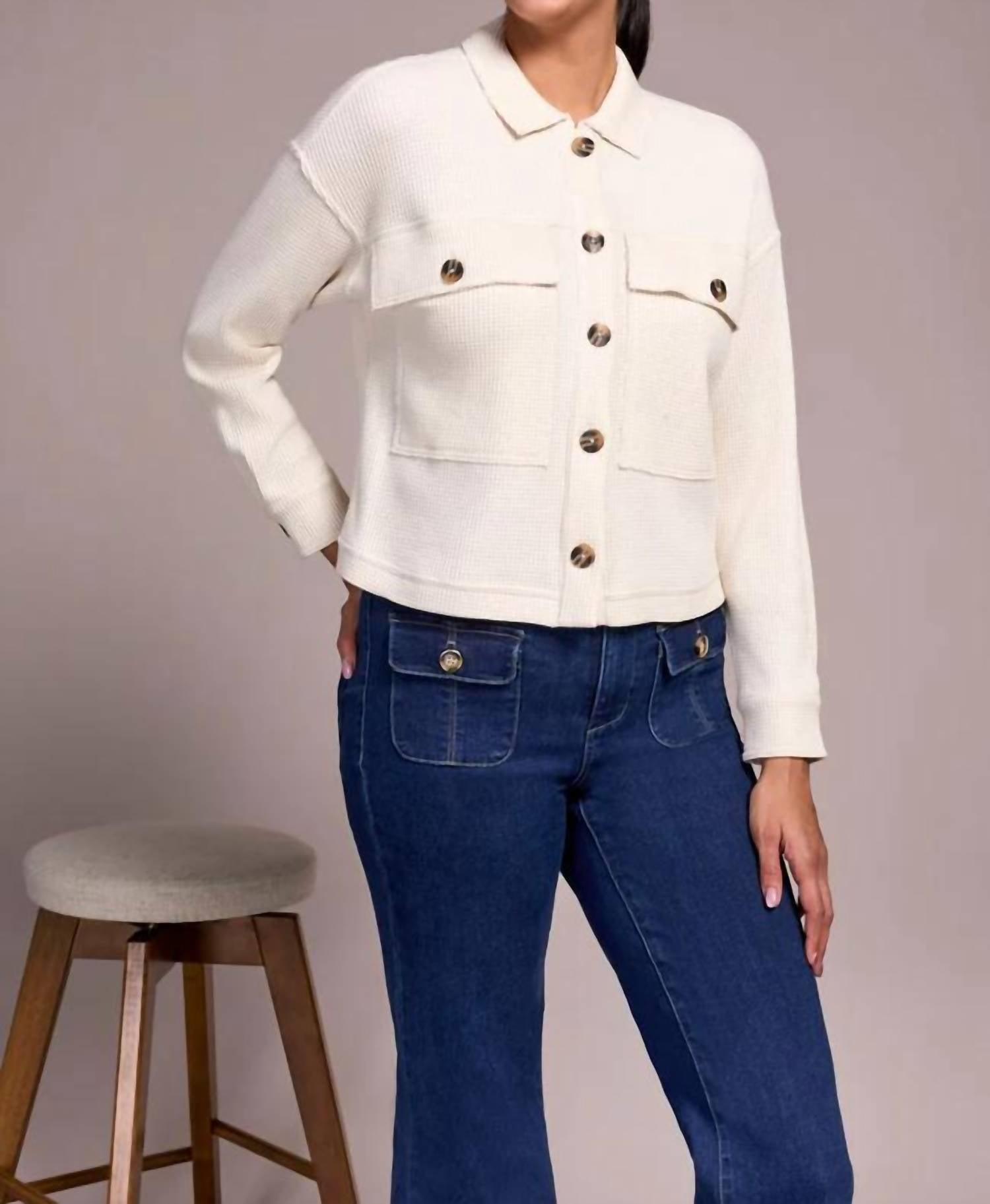 Tribal - Brushed Waffle Knit Shacket