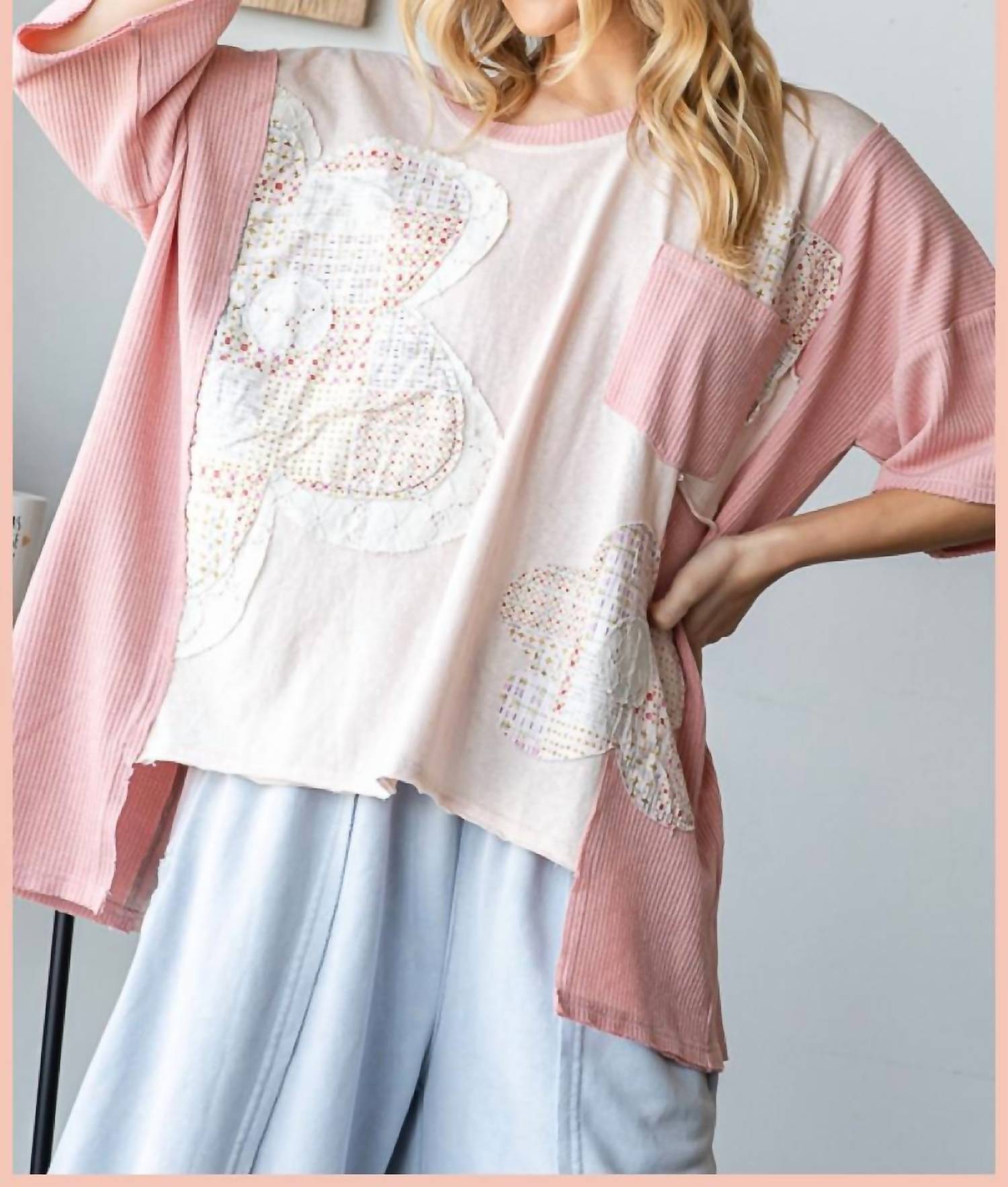 Oli & Hali - Oversized Flower Patch Top