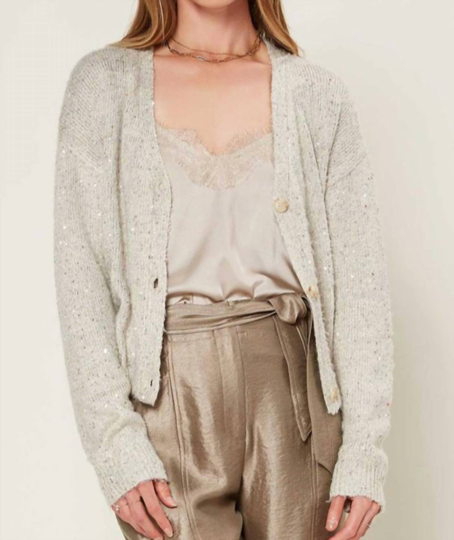 Current Air - Soft Sequined Cardigan