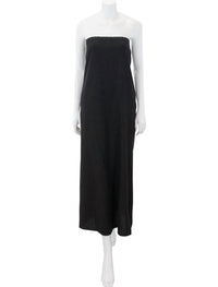 STATESIDE Linen Column Maxi Dress in black - women's dress - detail view