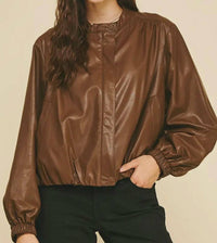Pinch - Silvia Faux Leather Bomber Jacket