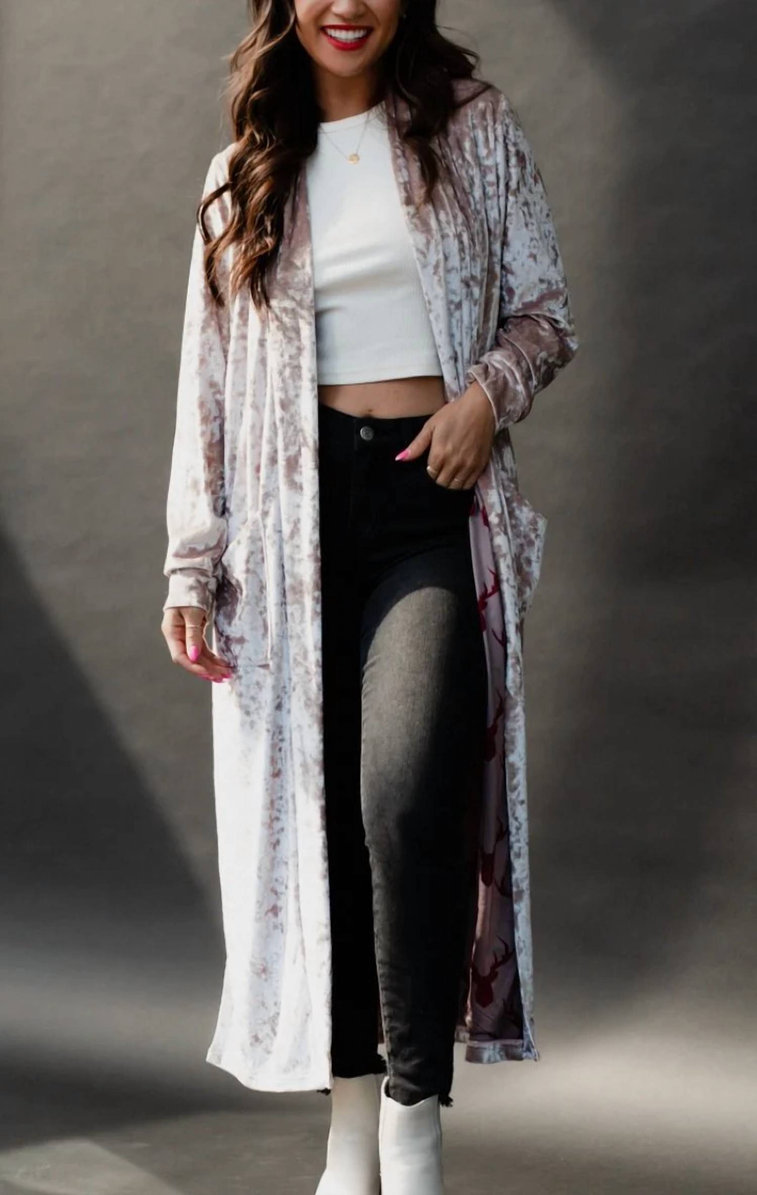 Panache Apparel - Make A Statement Velvet Duster Cardigan