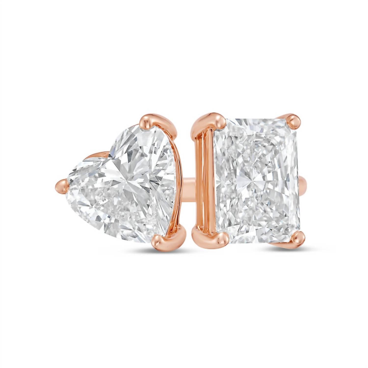 Diana M Jewels - Women's Radiant & Heart Lab-Grown Diamond Fashion Ring (6.00 Ct) - Elegant
