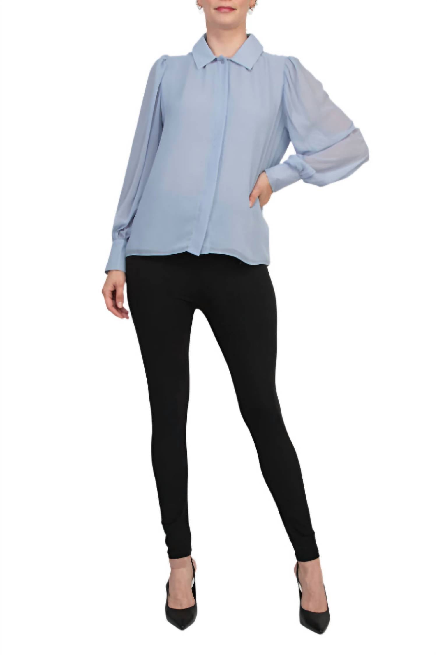 Tahari - Pointed Collar Long Sleeves Shirt