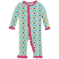 Kickee - Girls' Ruffle Coverall with Snaps