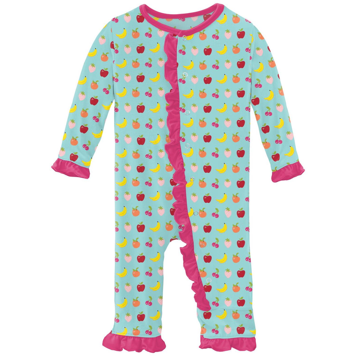 Kickee - Girls' Ruffle Coverall with Snaps