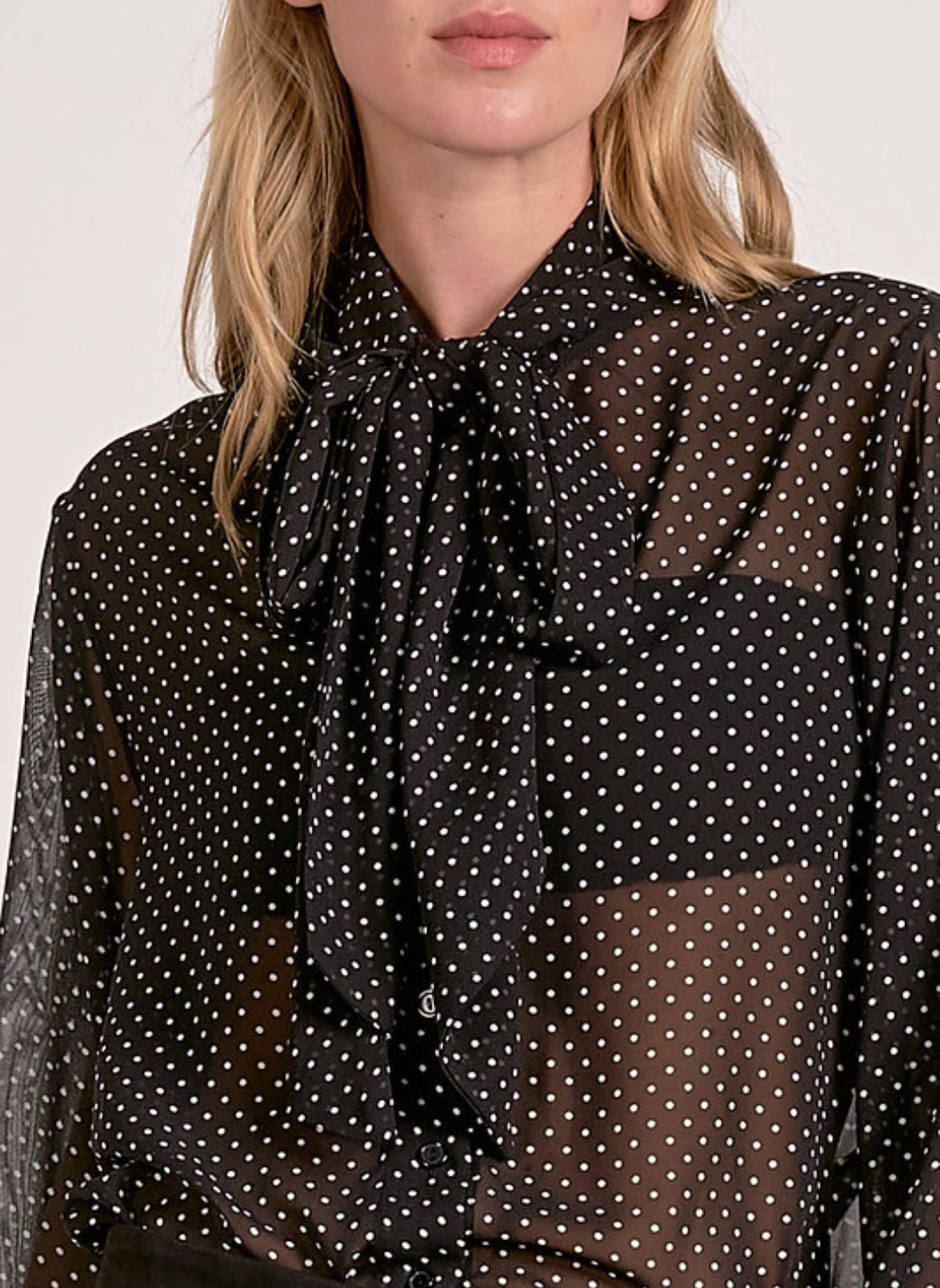 ELAN Spot On Long Sleeve Blouse in black - women's blouse - view 4