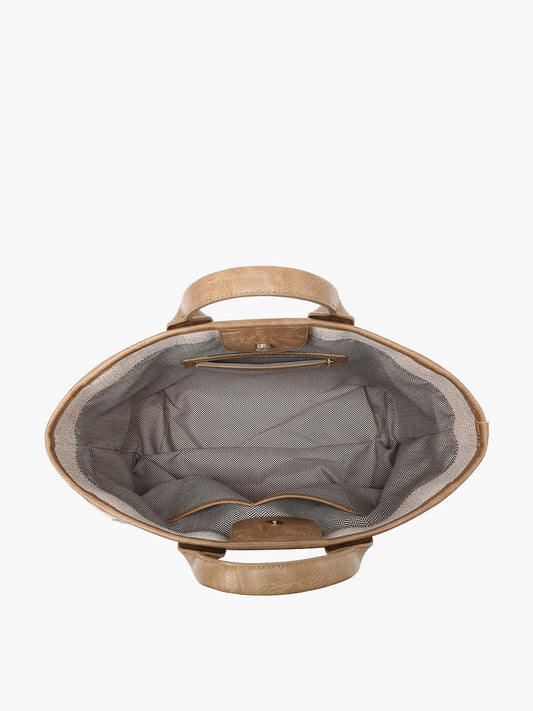 Jen & Co. - Women's Kristina Vegan Stripe Satchel