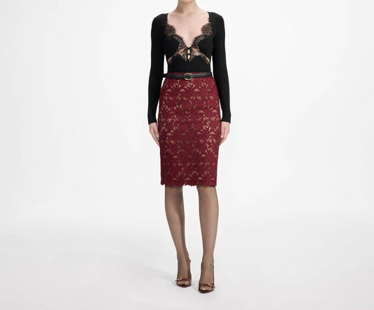 Self-Portrait - Guipure Lace Midi Skirt