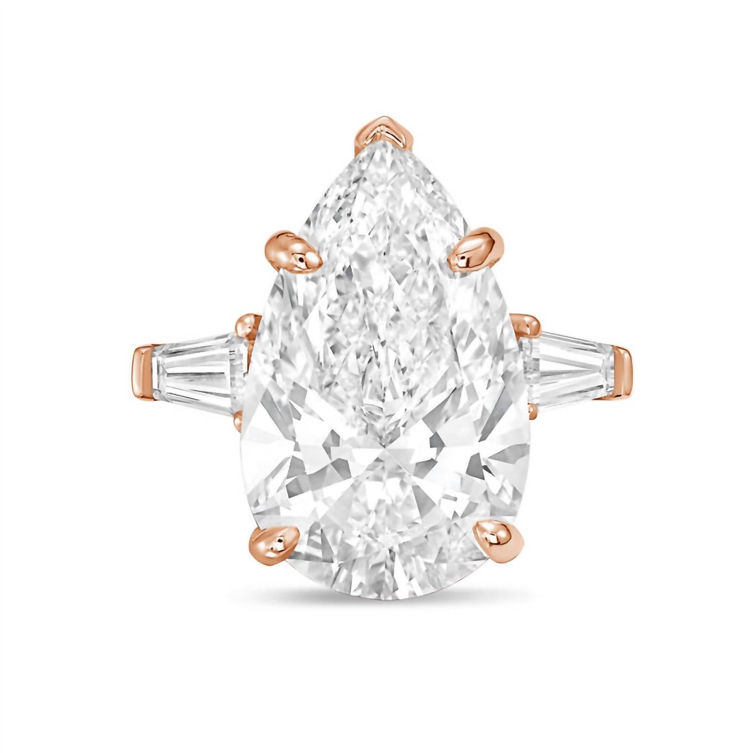 Diana M Jewels - Women's Pear & Baguette Lab-Grown Diamond Ring (10.00 Ct) - Bold