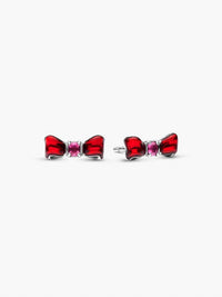 Pandora Disney Snow White Bow Stud Earrings in red - women's jewelry