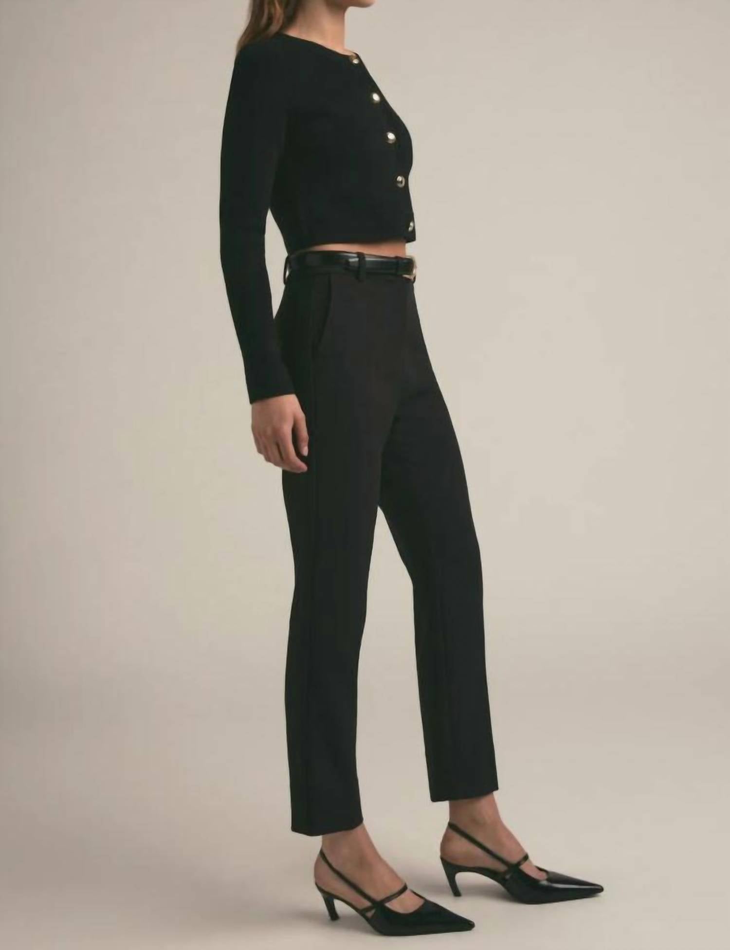 Favorite Daughter Cigarette Straight Leg Pant in black - women's pants - alternate view