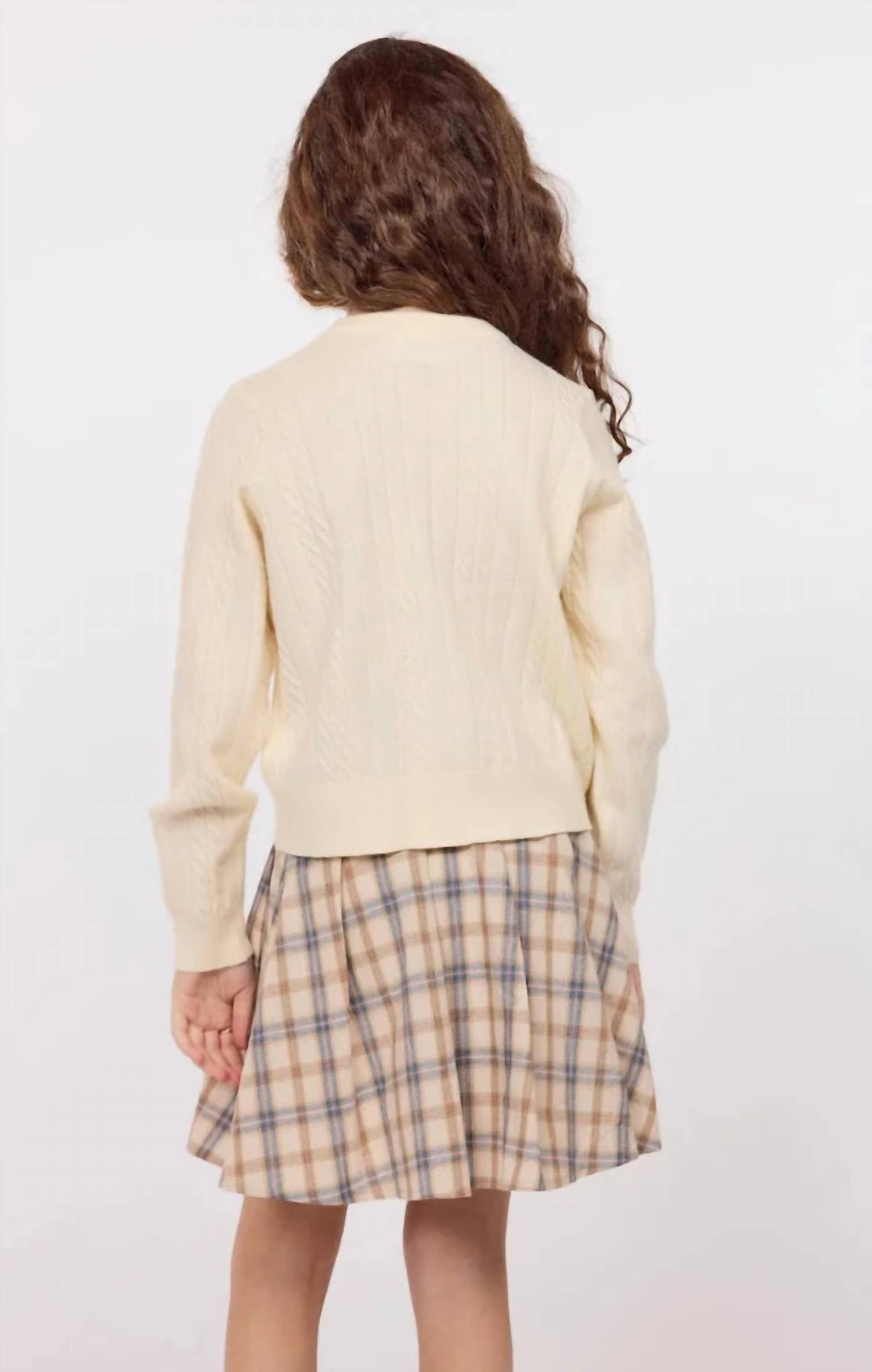 Sadie & Sage - Kid's Mochi Heart Button Sweater