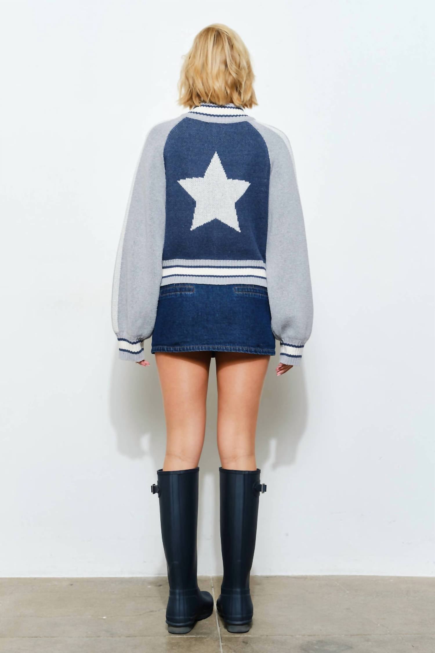 Pretty Garbage - Starstruck Knit Zip Up Cardigan