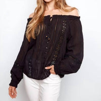 Charlie B - Cotton Voile Off-Shoulder Blouse
