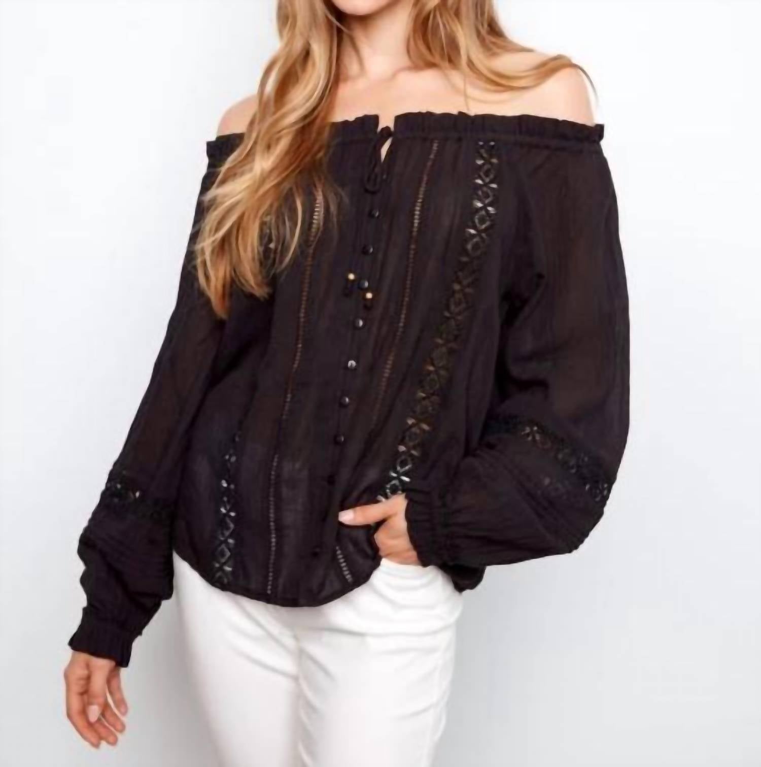 Charlie B - Cotton Voile Off-Shoulder Blouse