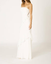 Cotton Candy La - Strapless Ruffle Tiered Maxi Dress