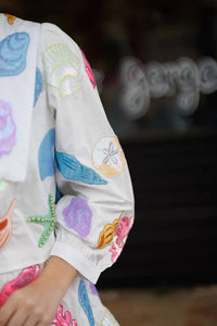 Queen Of Sparkles - Sequins Shell Collared Top