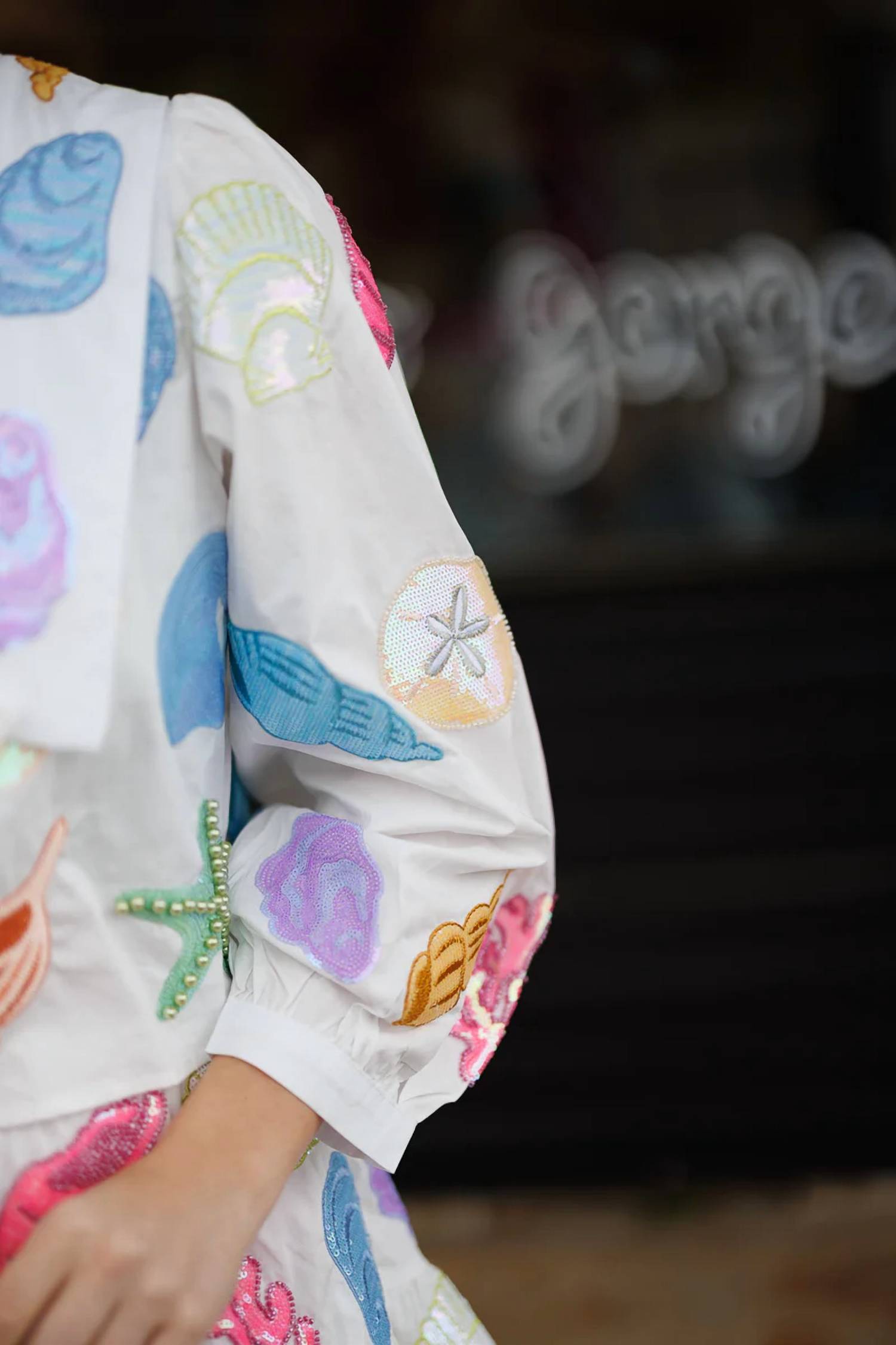 Queen Of Sparkles - Sequins Shell Collared Top