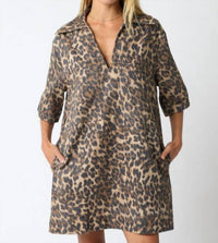 Olivaceous - Turning Back Time Leopard Mini Dress