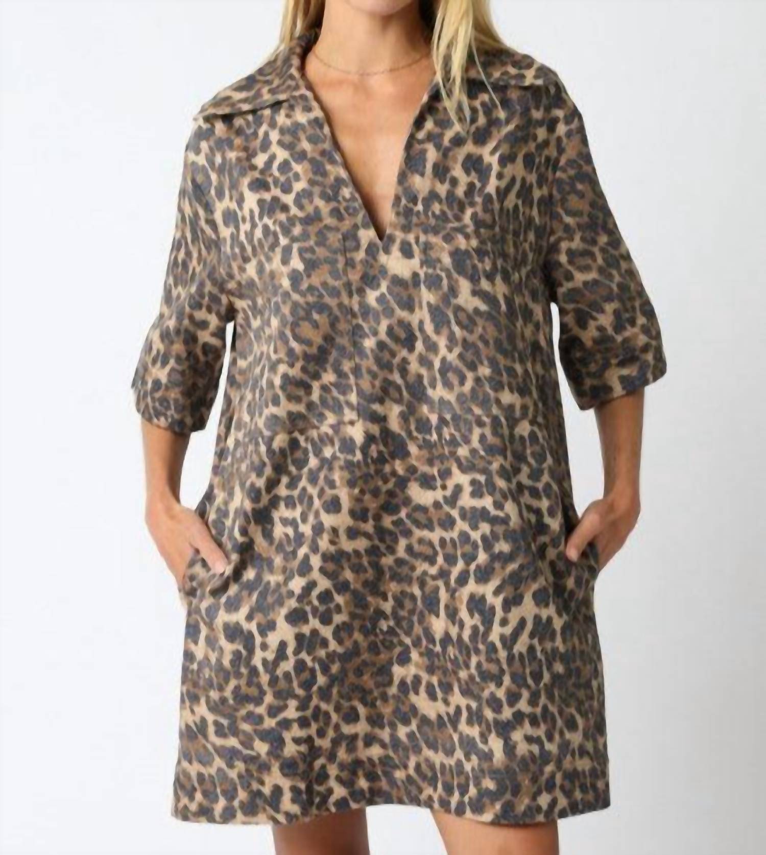 Olivaceous - Turning Back Time Leopard Mini Dress