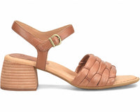 Born Women's Shonie Heeled Leather Sandals in brown - women's sandal - detail view