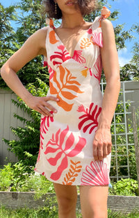 Mint - Coral Reef Tie Strap Mini Dress