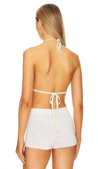 My Beachy Side Beaded Halter Top in fringe multi - women's shirt - alternate view