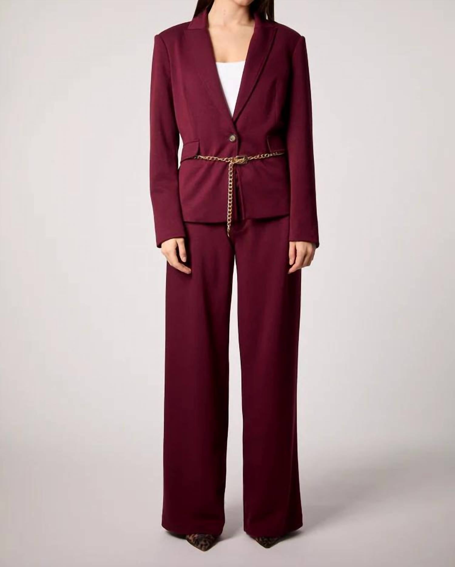 BLUE REVIVAL Taylor Trousers in burgundy - women's pants
