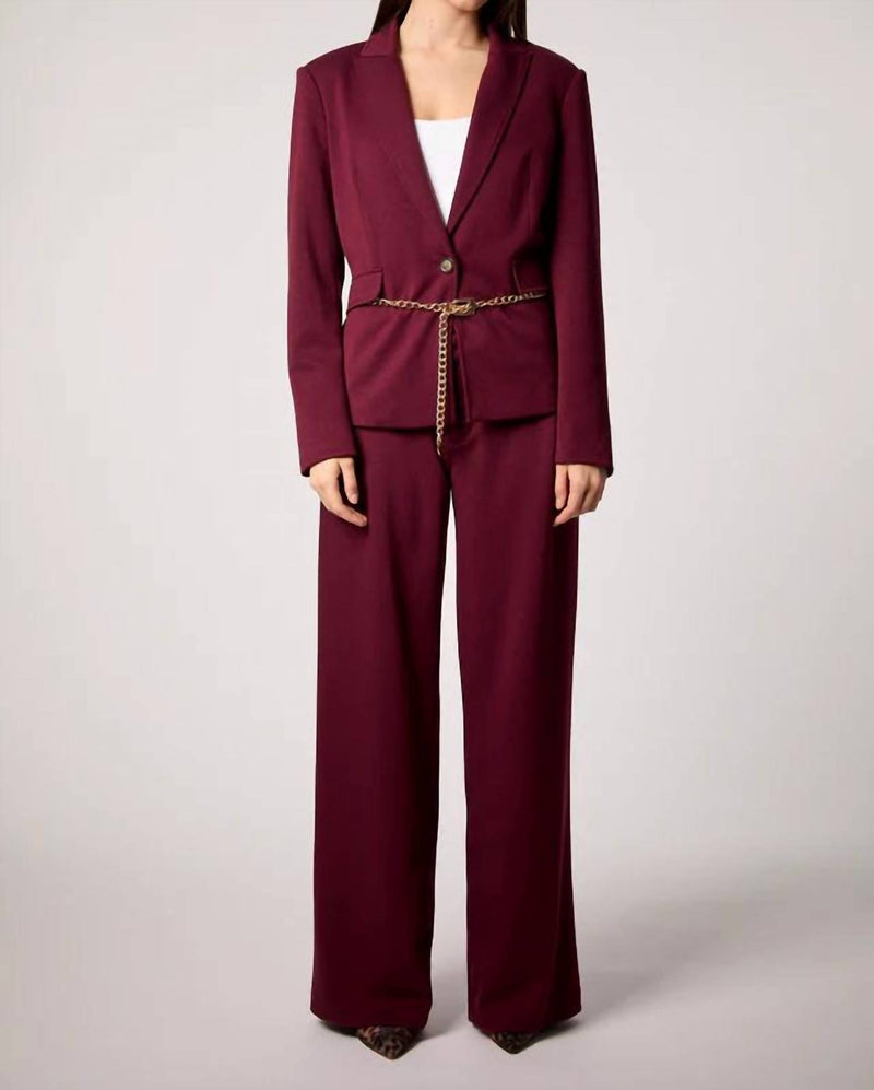 BLUE REVIVAL Taylor Trousers in burgundy - women's pants