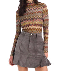 ALLISON NEW YORK Maddix Mini Skirt in charcoal - women's skirt - detail view