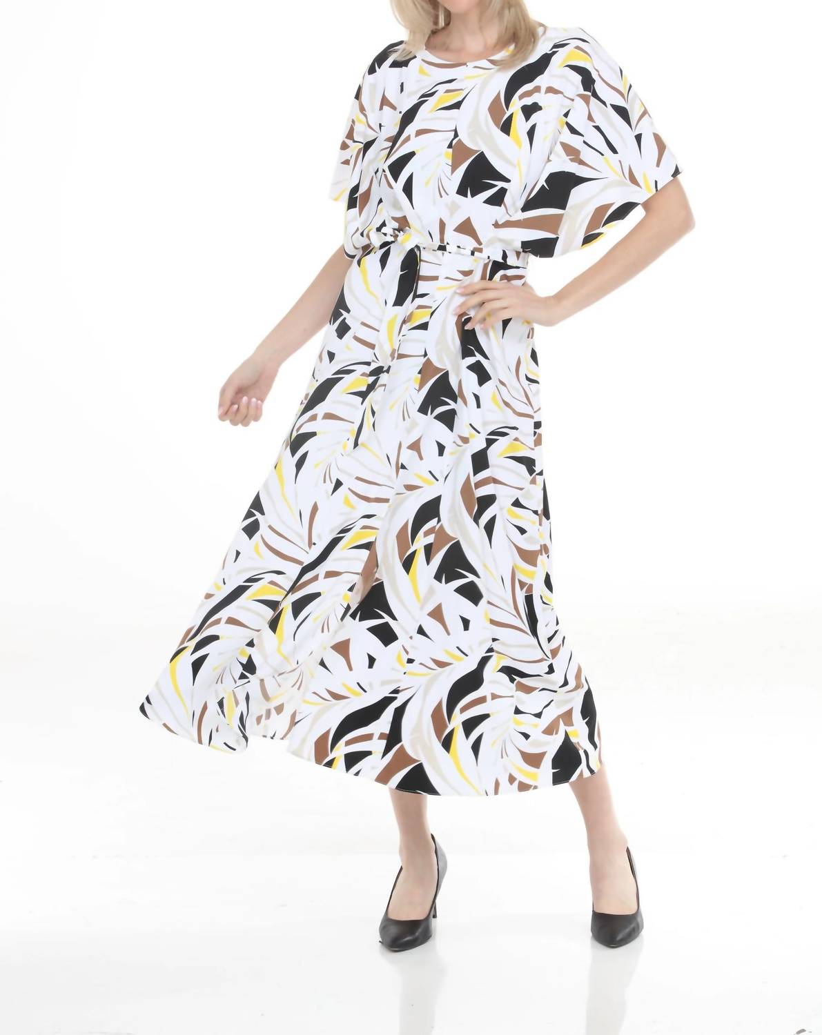 Joseph Ribkoff - Tropical Front Slit Summer Dress