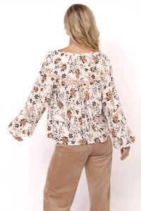 Sadie & Sage - Voila Lace Trim Peasant Blouse