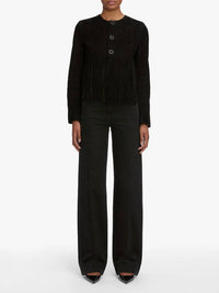 FRAME Saddle Luxe Suede Jacket in black - women's jacket - view 4